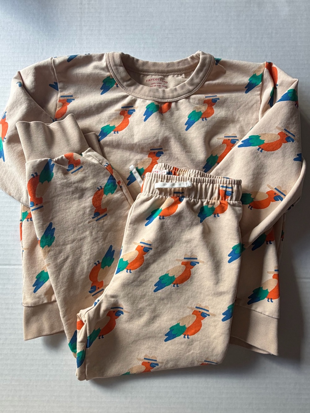 Tinycottons Papagayo Parrot Sweatshirt Jogger Set 10Y